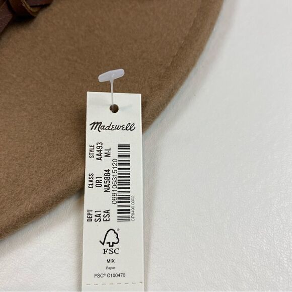 Madewell x Biltmore® Domed Wool Felt Hat Faux Leather Trim  M/L NWT main image 4